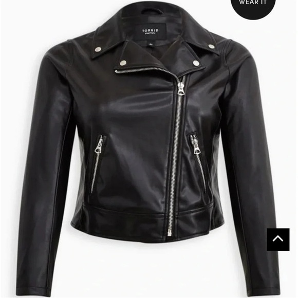 Torrid Faux Leather Asymmetrical Moto Jacket Size 2X - Picture 8 of 10